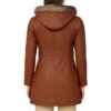 Shearling Hooded Brown Coat back